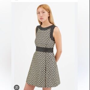 RED VALENTINO Black & Cream Floral Brocade Dress Size Small Authentic BRAND NEW